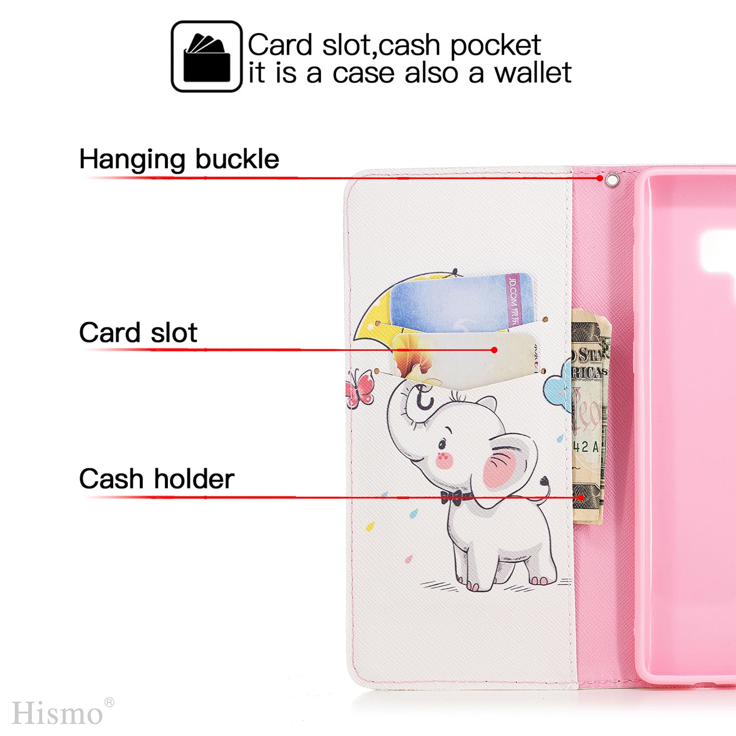 Samsung Galaxy A30 Wallet Leather Case Flip Magnetic Card Slot Cover-Elephant