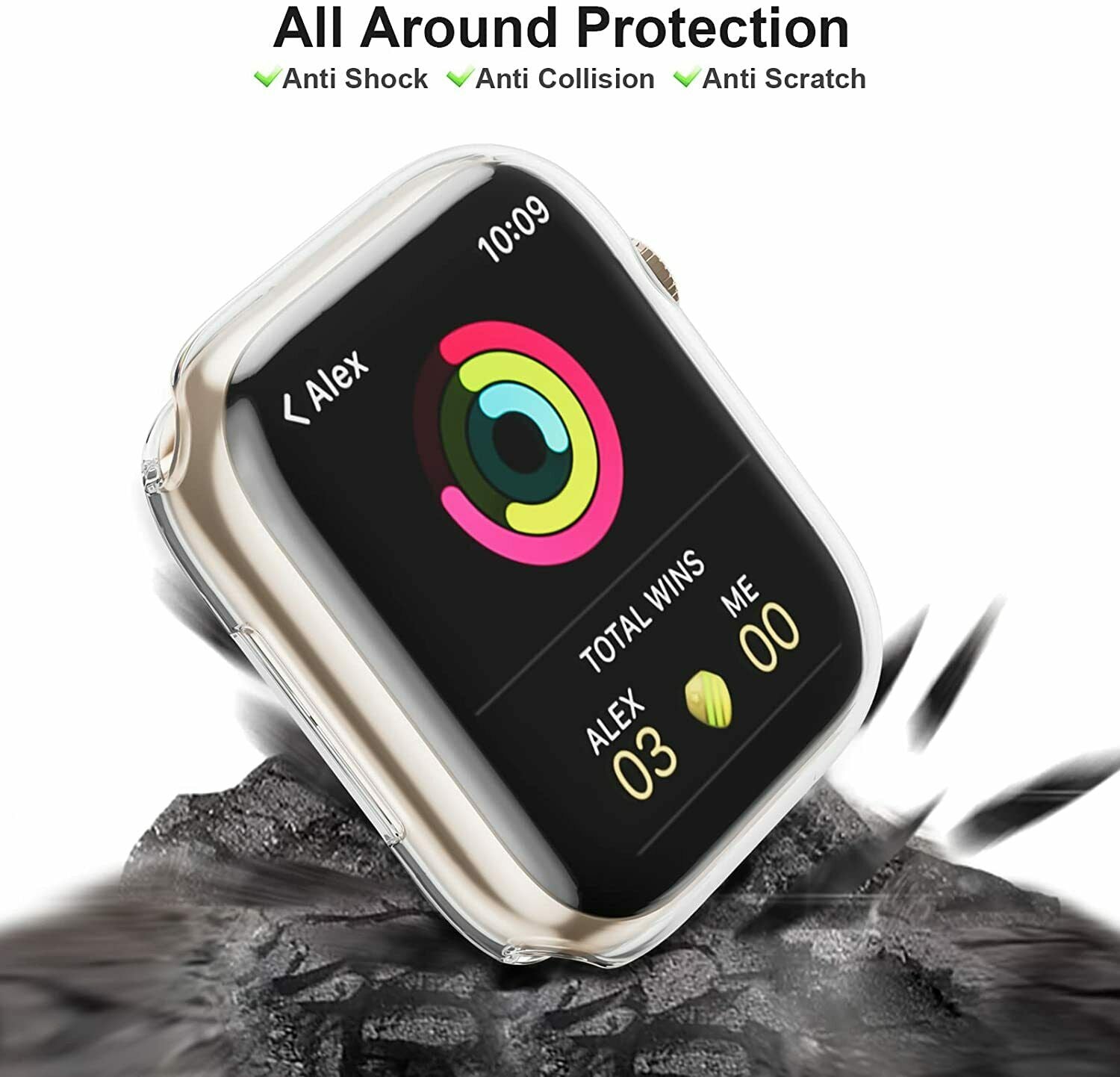 2x For Apple Watch Series 7 45/41mm Soft Full Bumper Cover Screen Protector Case