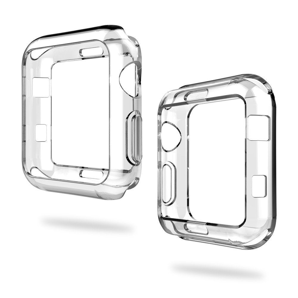Soft TPU Clear Case Cover + Screen Protector For Apple Watch Series 4 40mm 44mm