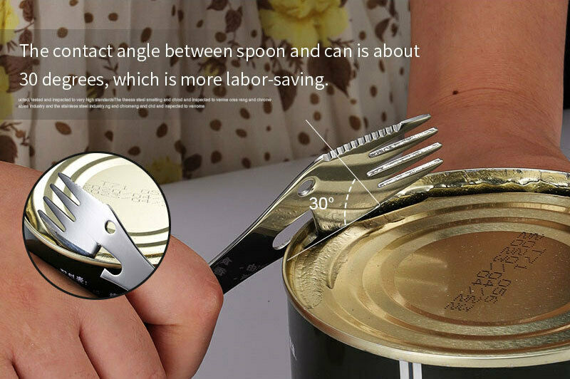 Stainless Steel multifunctional Cutlery Knife Fork Spoon Clip Camping Hiking