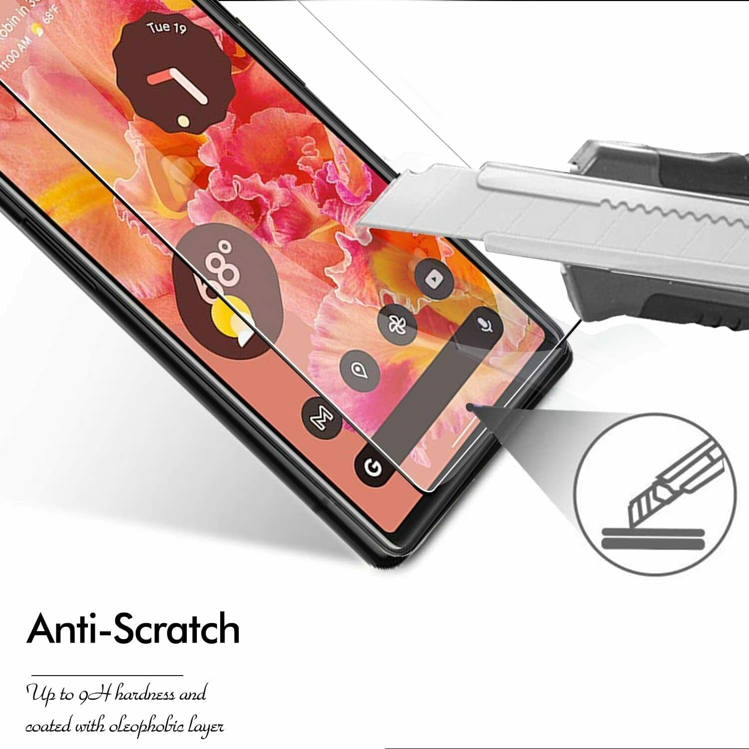 2 Pack Fr Google Pixel 6 Tempered Glass Screen Protector + Camera Lens Protector