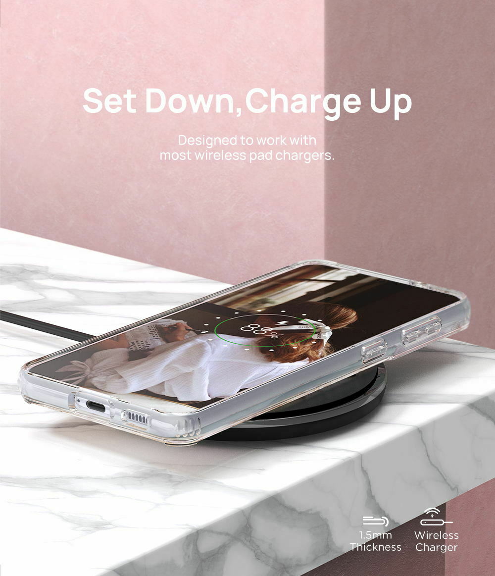 For Galaxy S21 FE  Case Clear Slim Marble Shockproof Cover
