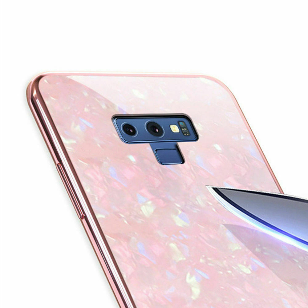 For Samsung S9 Plus Case Luxury Tempered Glass Back Shockproof Cover-Black