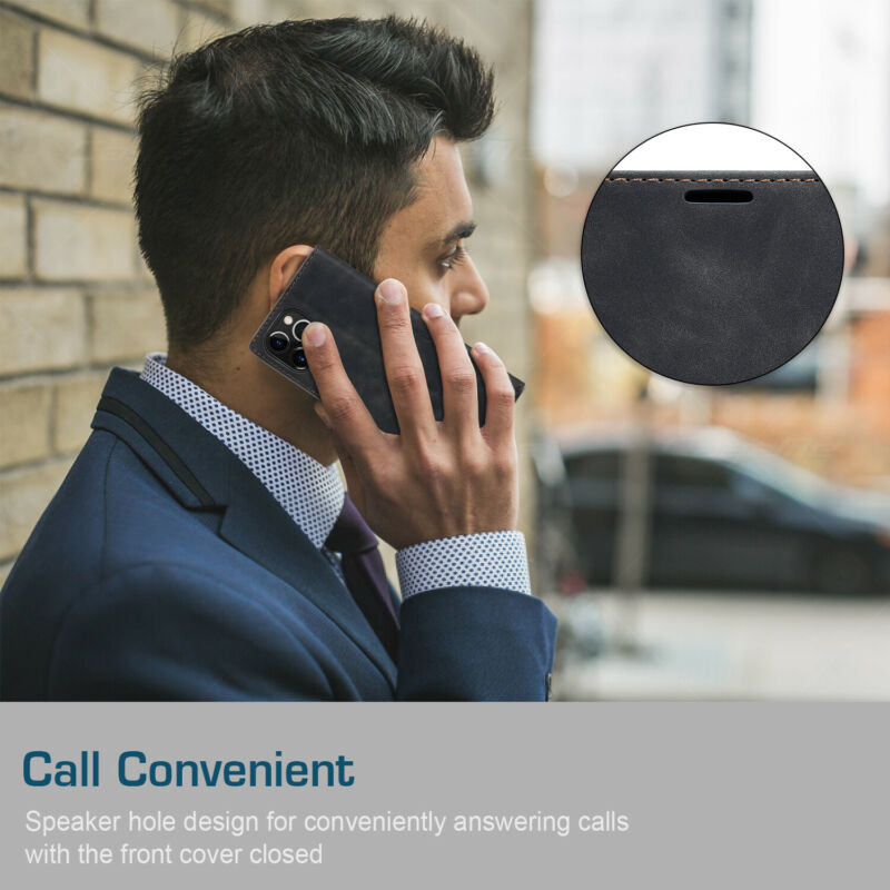 For iPhone 12 Pro Max 6.7" Case Magnetic Leather Wallet Card Flip Stand Cover