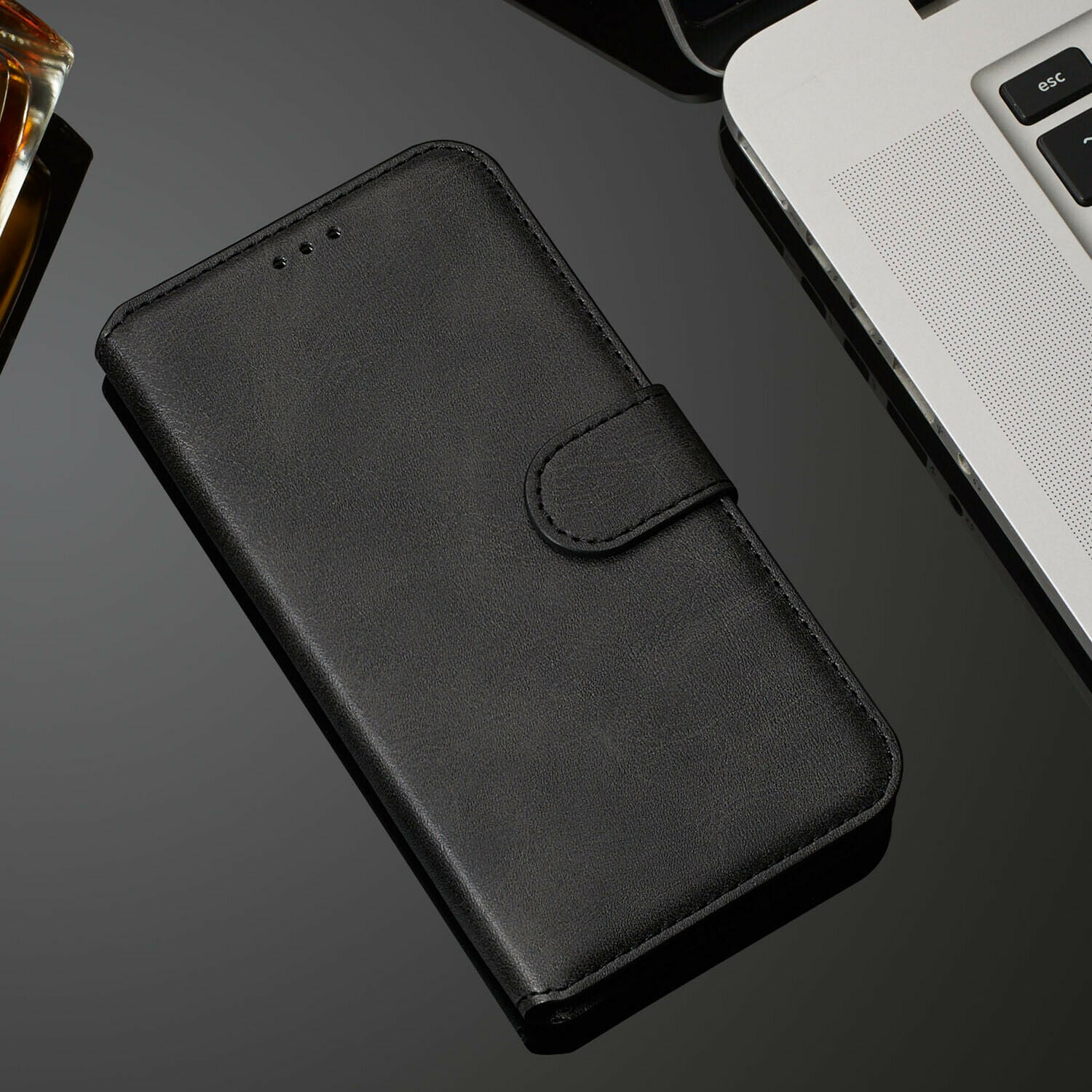 For LG Q60 Luxury Wallet Leather Case Card Slots Cover