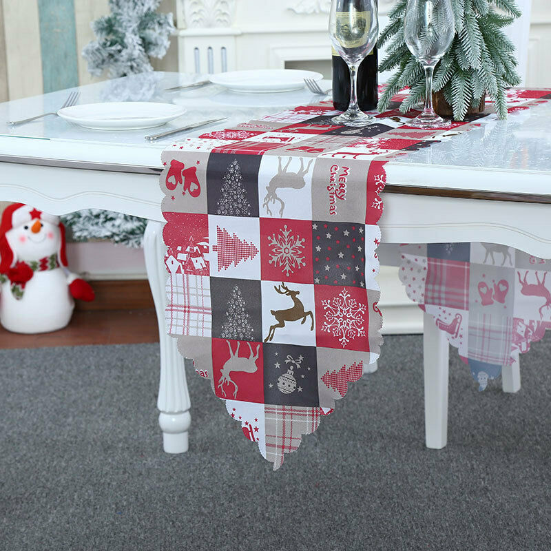 Christmas Table Runner Table Cloth Cover Home Xmas Party Table Decorations