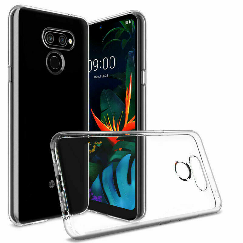 For LG Q60 Soft Electroplated Clear Back Phone Case Cover+Screen Protector