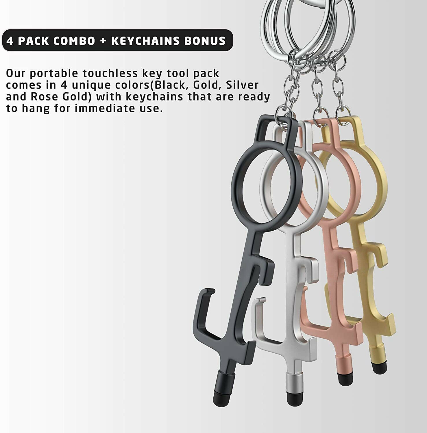 Key Chain No Touch Door Opener Handle Contactless Handle Touchscreen Stylus Grip