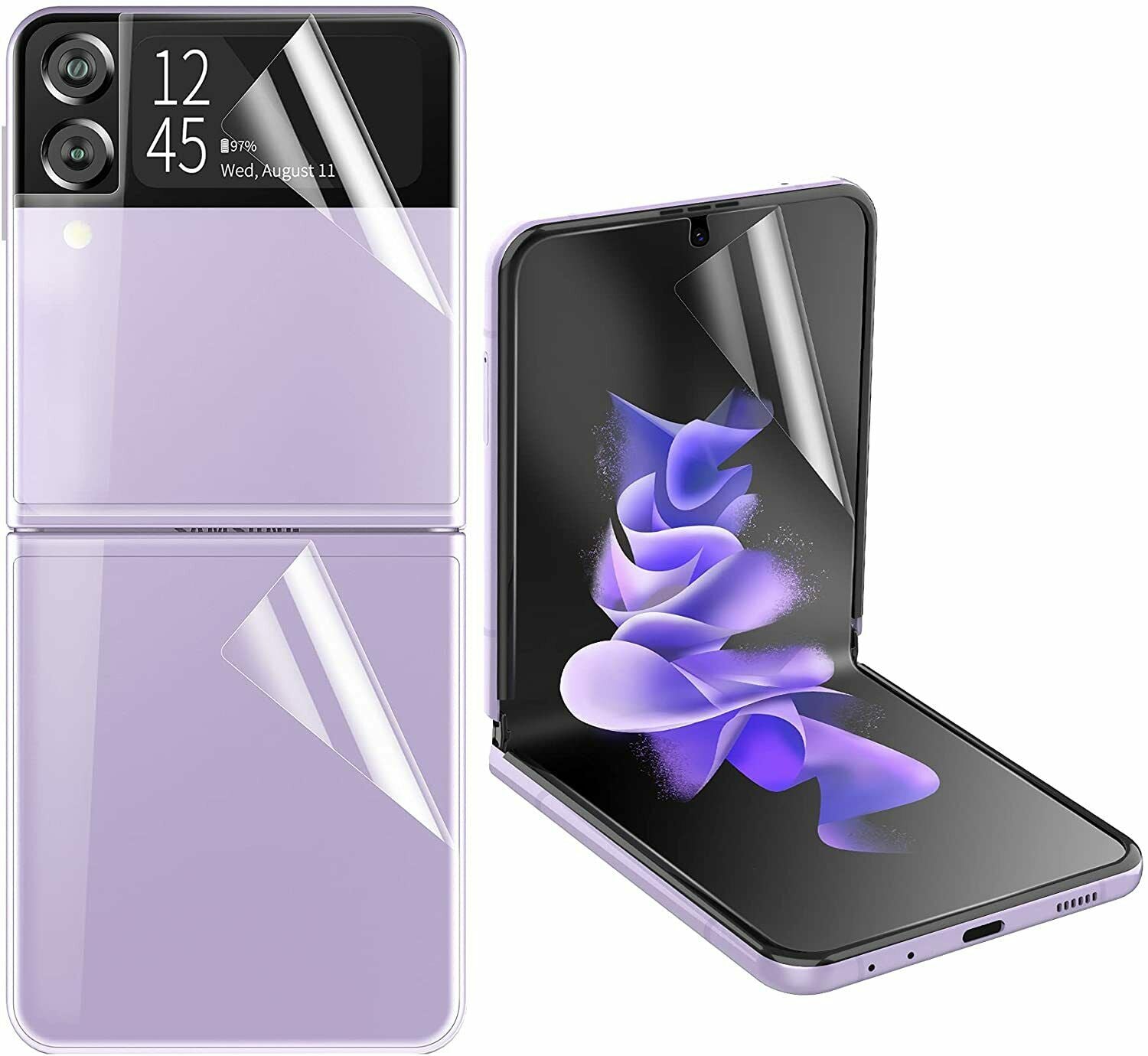 For Galaxy Z Flip3 5G Screen Protector MAXSHIELD Full Coverage Case Cover