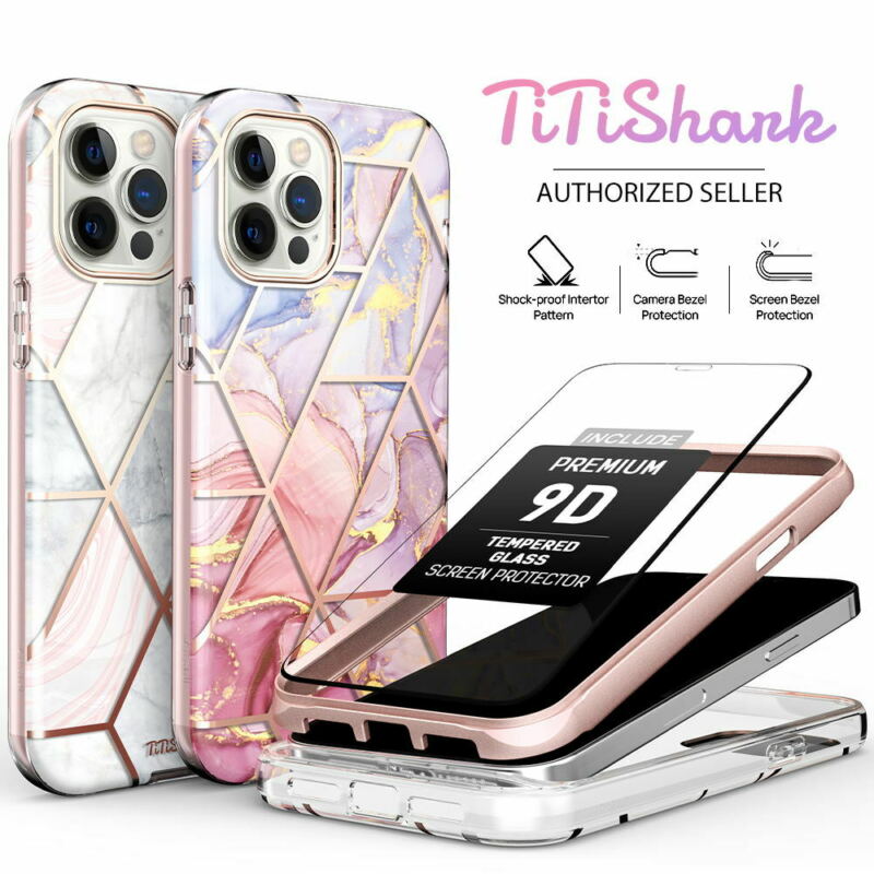TiTiShark Full-Body Bumper Case + Screen Protector for iPhone 12 Mini