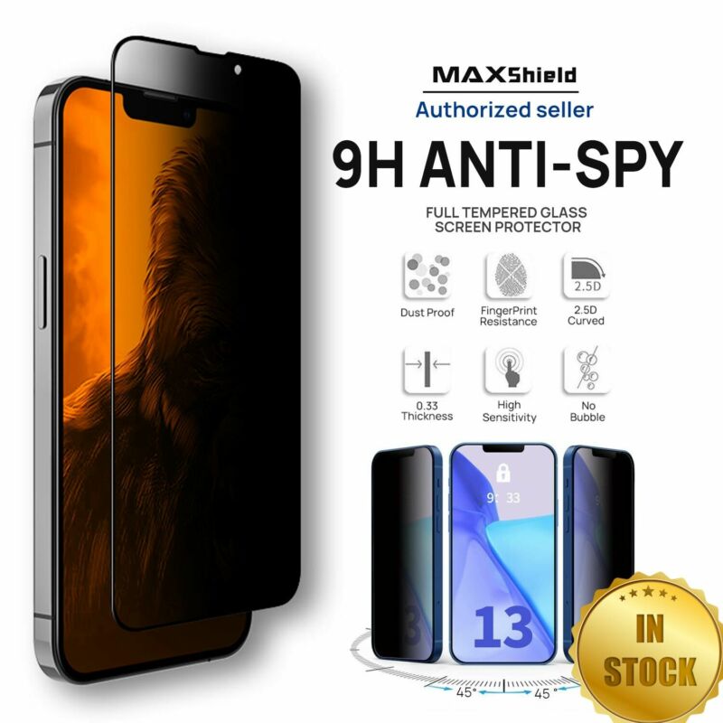 2x Anti-Spy Privacy Screen Protector For iPhone 13 Pro Max Mini Full Tempered Glass