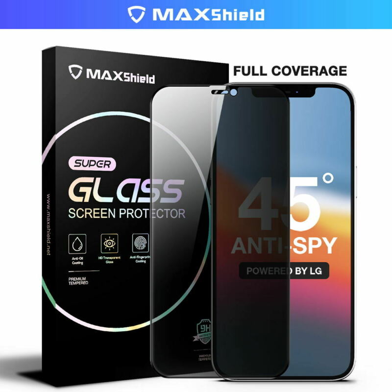 Privacy Anti-Spy Full Glass Tempered Screen Protector For iPhone 12 Pro Max Full Coverage