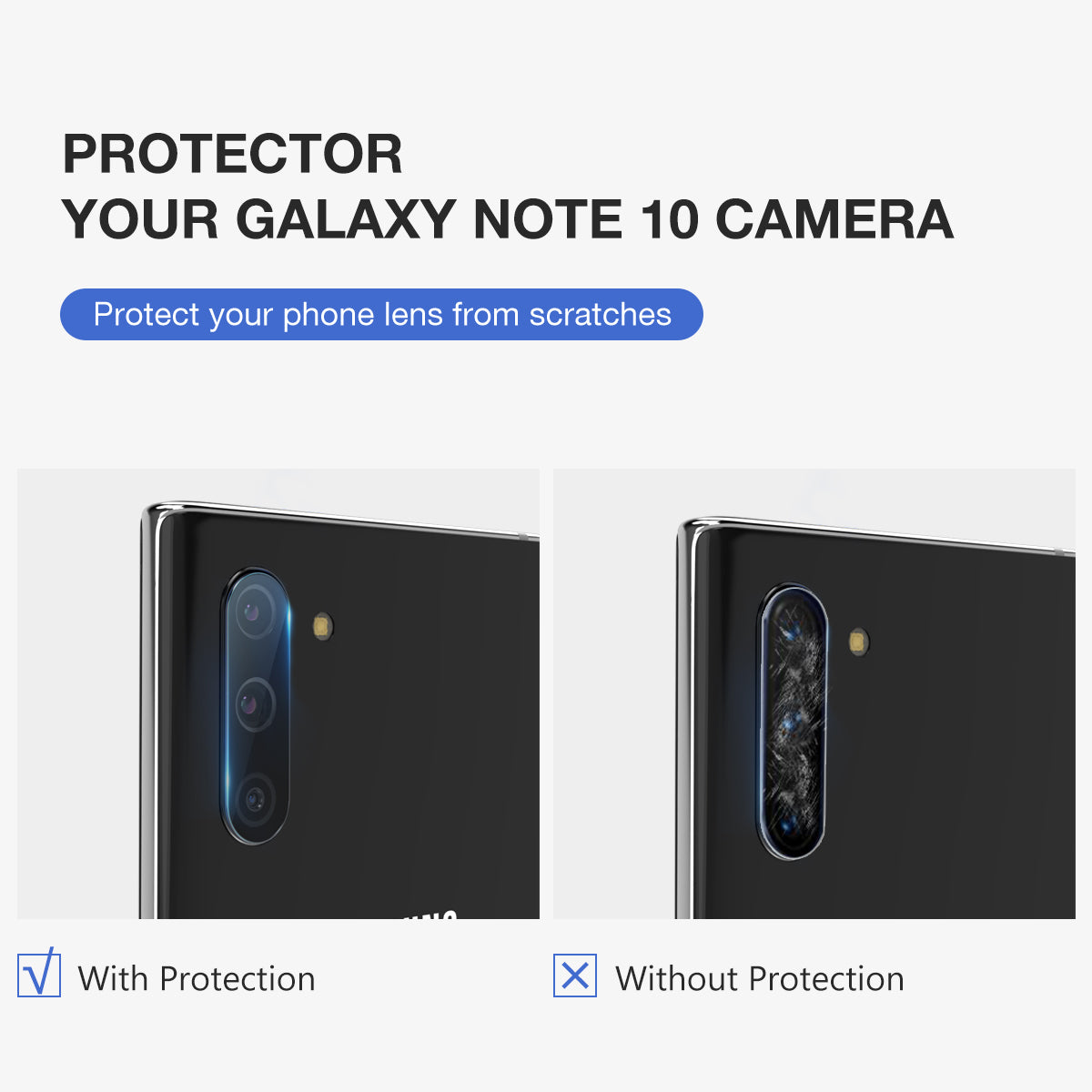 Samsung Galaxy Note 10 Plus Maxshield Back Camera Lens Tempered Glass Protector