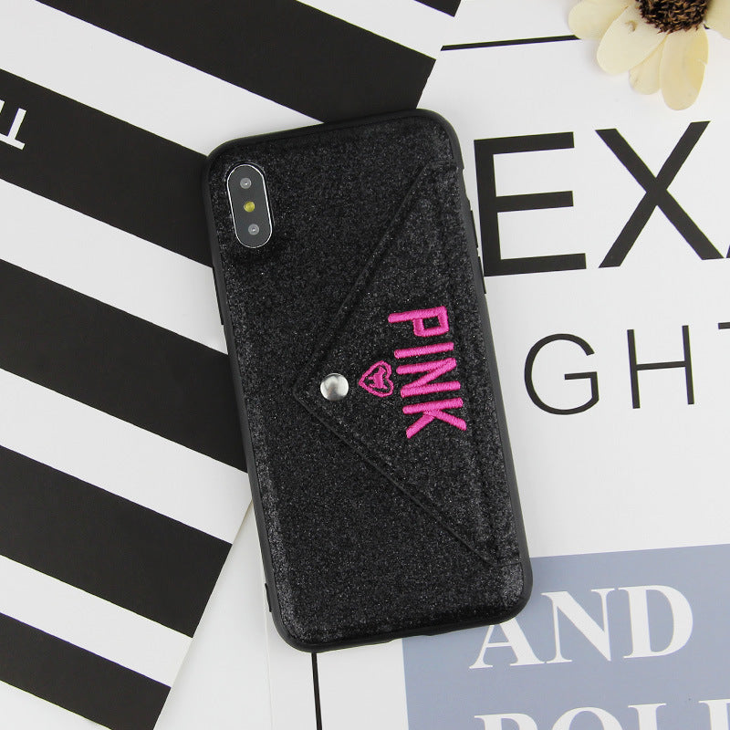 iPhone XR Bling Shockproof Wallet Stand Card Soft Case Cover