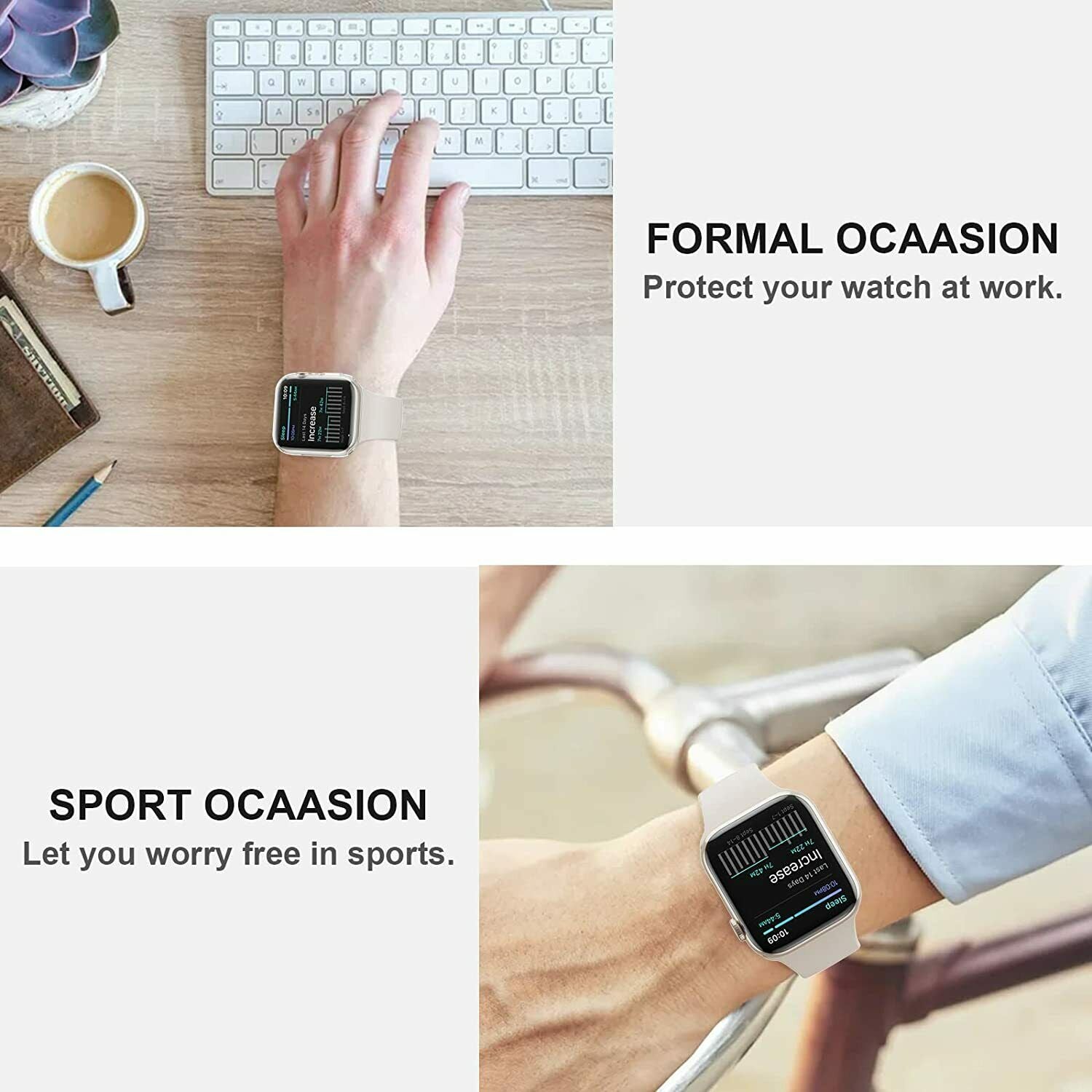 2x For Apple Watch Series 7 45/41mm Soft Full Bumper Cover Screen Protector Case