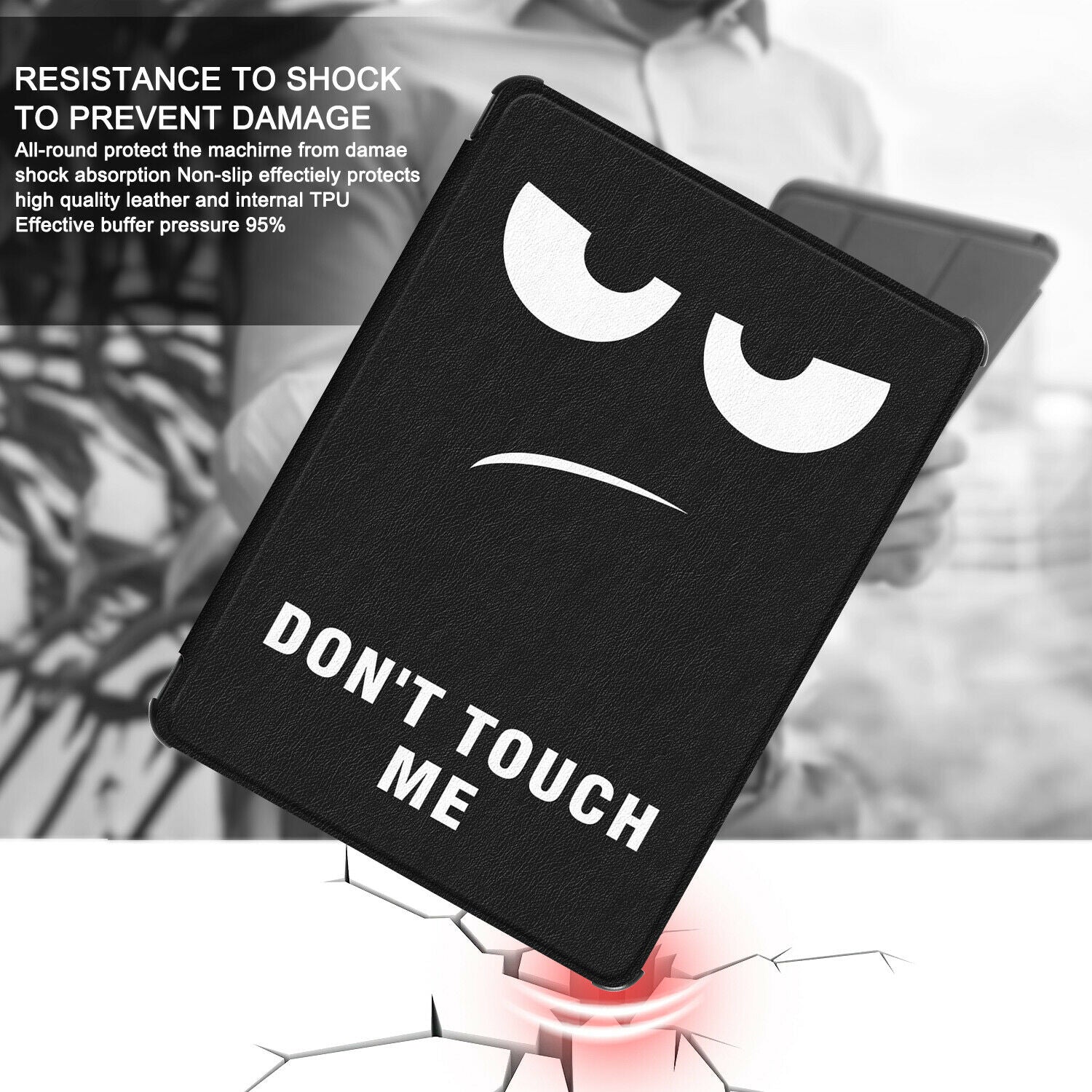 For New Amazon Kindle 2019 10th 6" Inch Case Smart Flip Leather Back Slim Cover-Don't Touch Me