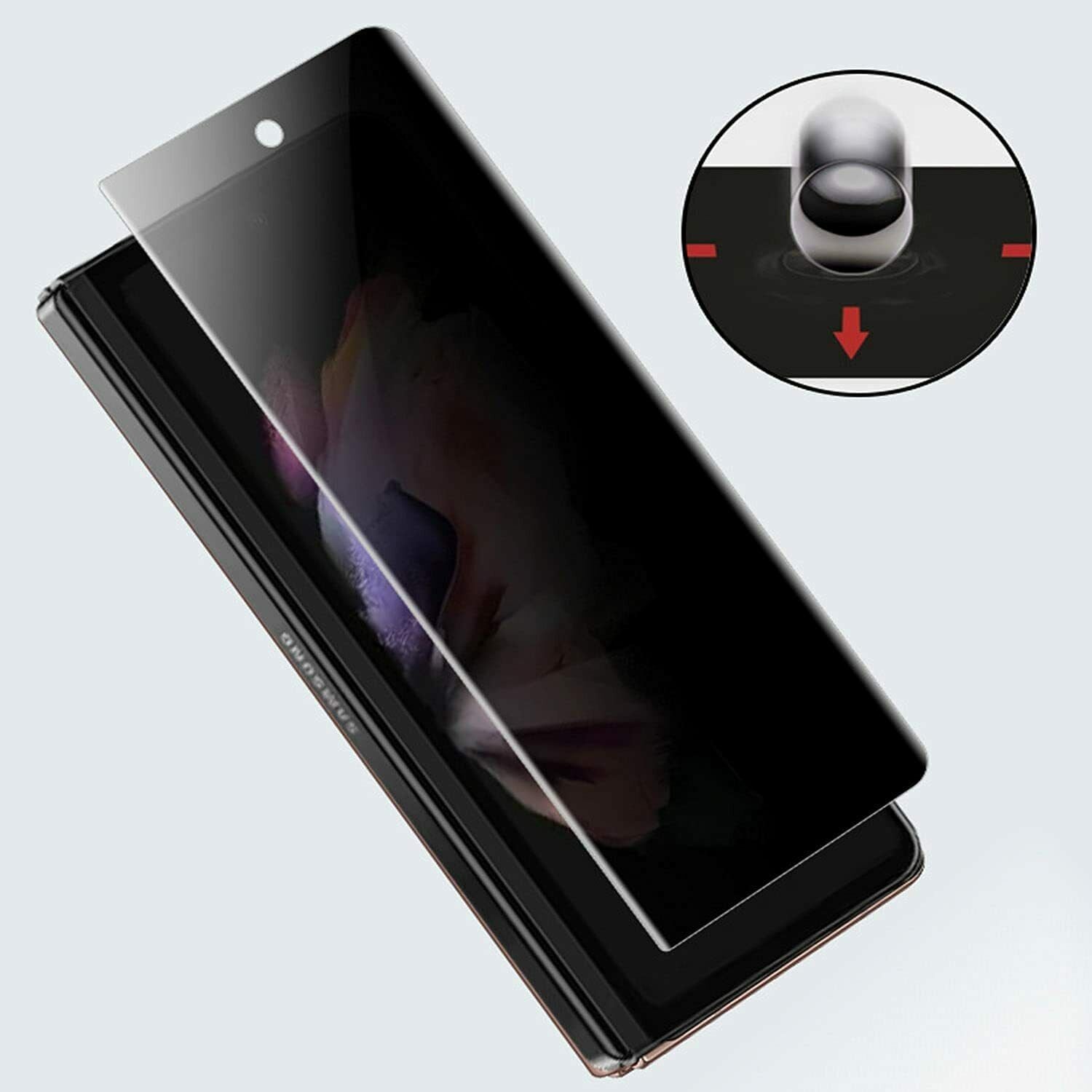 For Galaxy Z Fold3 2 5G Flip 3 Anti Spy Privacy Screen Protector Full Cover Case