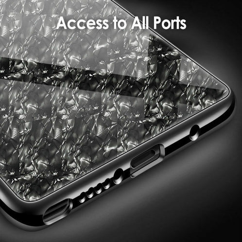 For Samsung S9 Plus Case Luxury Tempered Glass Back Shockproof Cover-White