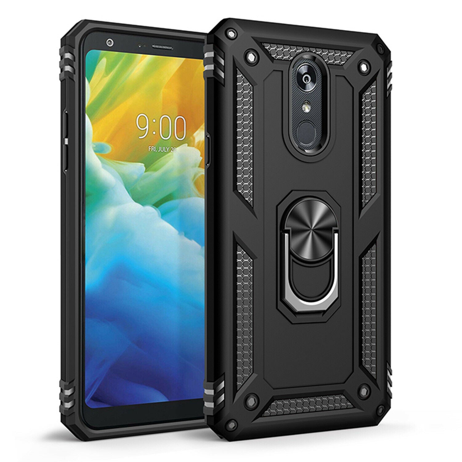 For LG K50 Case Magnetic Hybrid Ring Holder Armor Rugged Cover