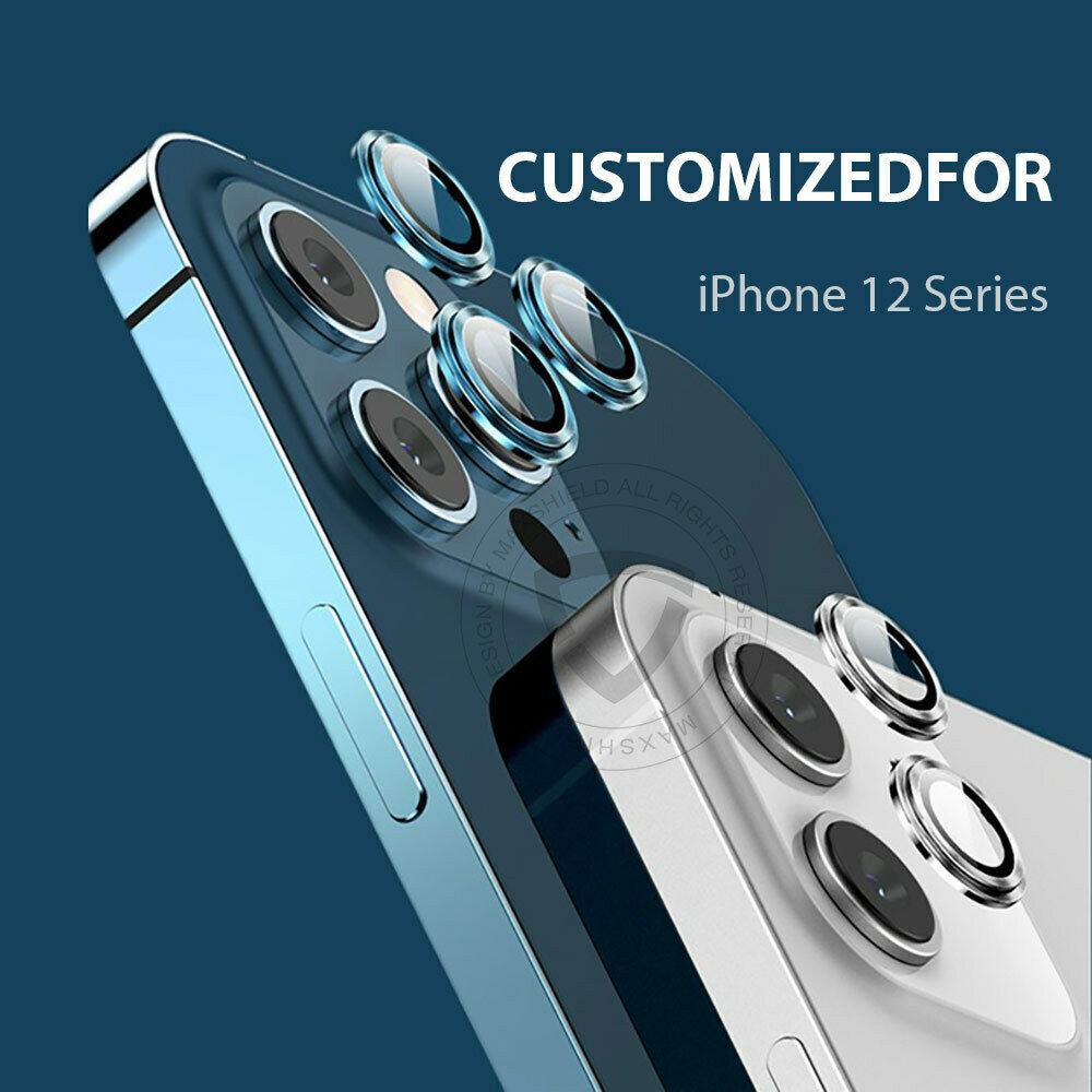For Apple iPhone 11 Pro Camera Lens Metal Ring Tempered Glass Protector