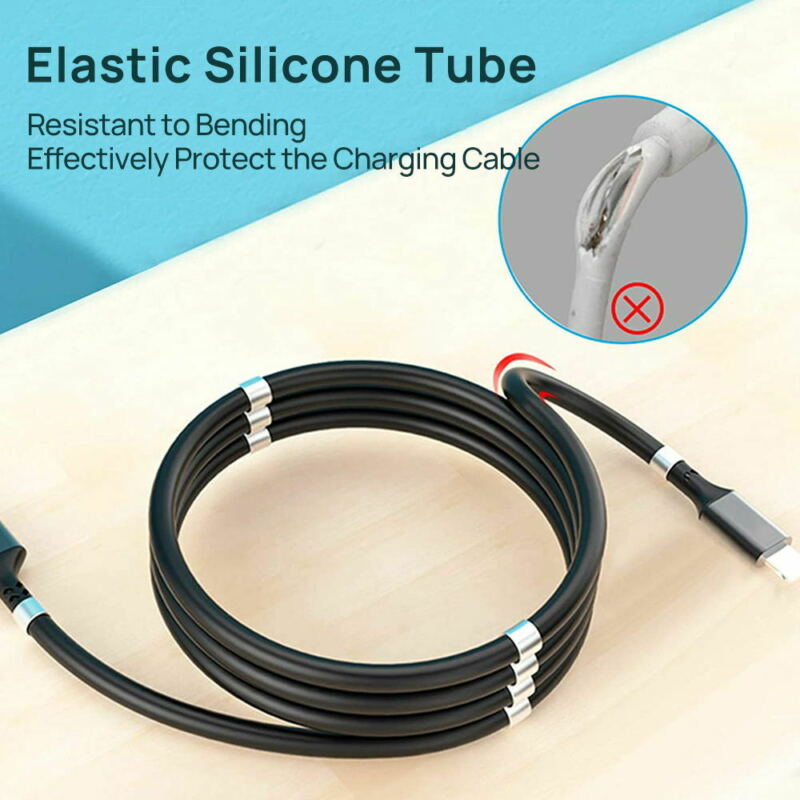 For iPhone 12 Pro MAX Mini 20w PD Lightning USB-C Organized Self Winding Cable