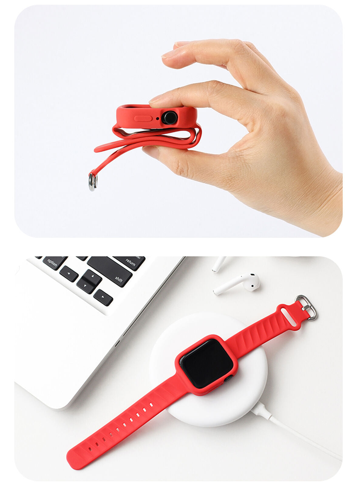 For Apple Watch iWatch Series SE 6 5 4 3 38/42mm Silicone Strap Case Cover Band