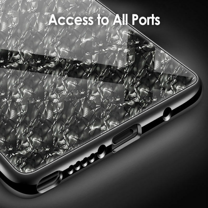 For Samsung S9 Case Luxury Tempered Glass Back Shockproof Cover-White