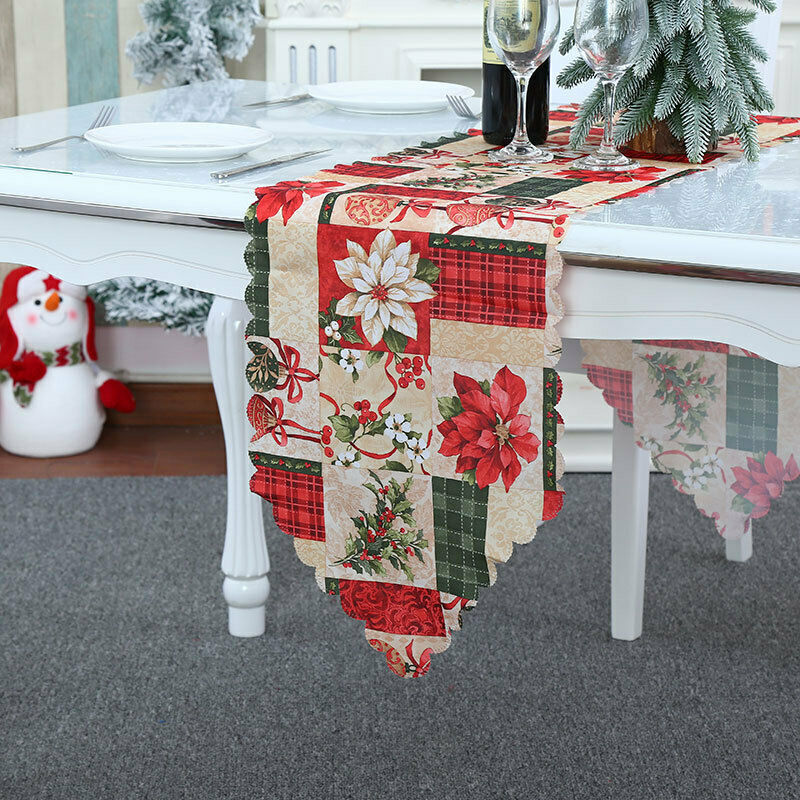 Christmas Table Runner Table Cloth Cover Home Xmas Party Table Decorations