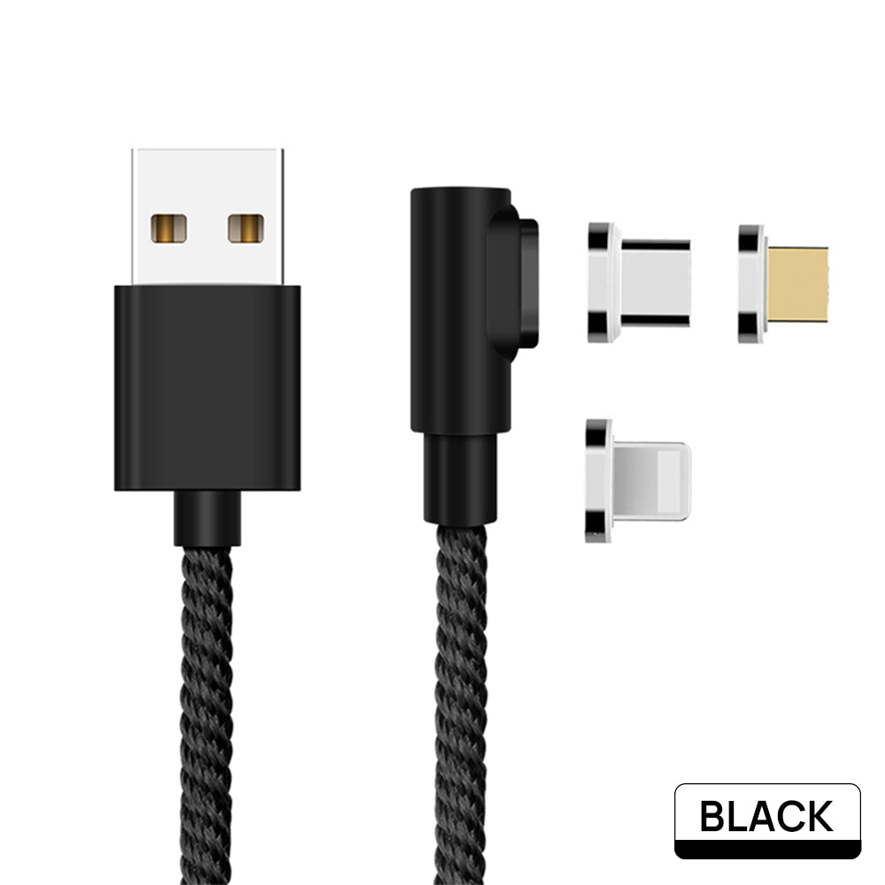 90 Degree 5A USB Magnetic Data Charging Cable Fast Charger For iPhone