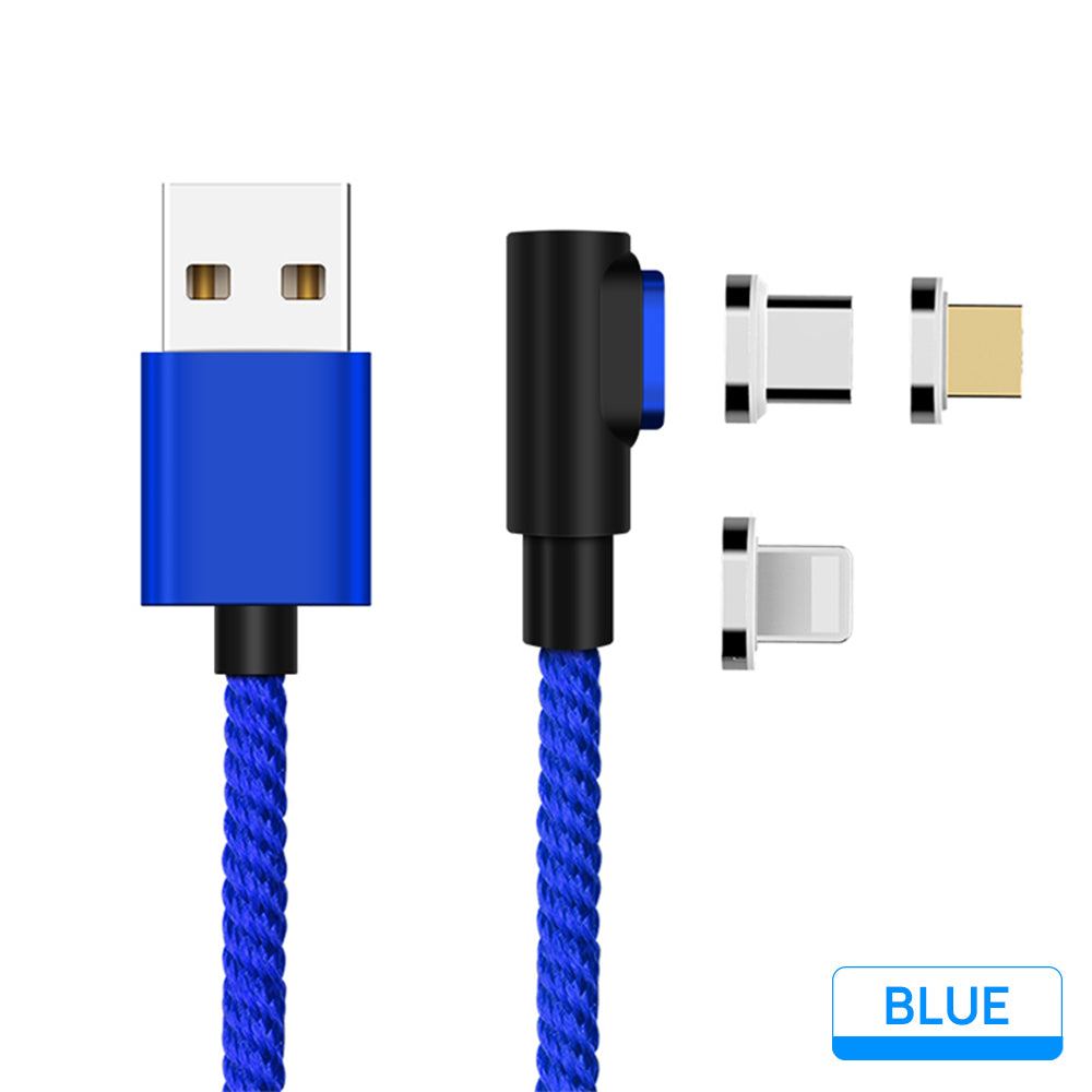 90 Degree 5A USB Magnetic Data Charging Cable Fast Charger For iPhone