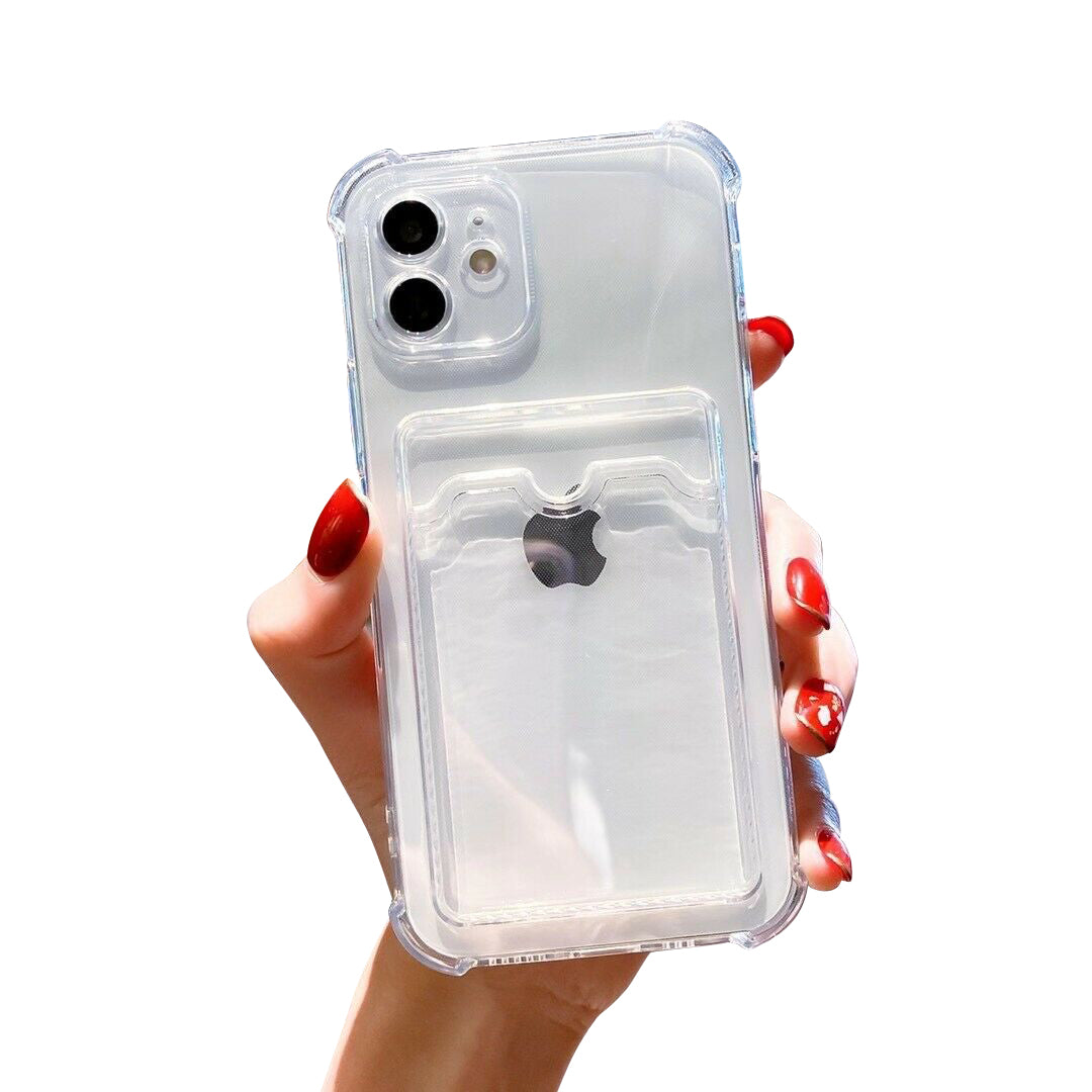 For Apple iPhone 12 11 Pro Max Case Wallet Card Silicone Clear Slim Soft Cover
