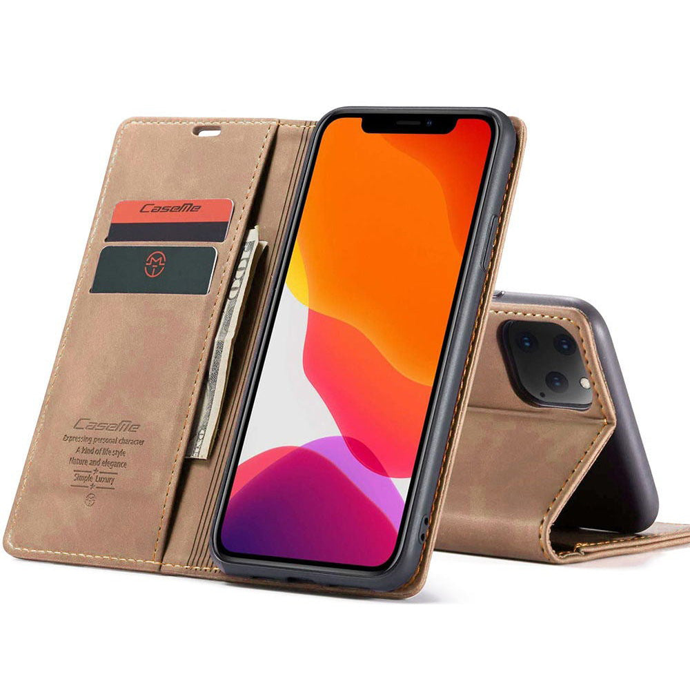 For iPhone 12 Pro 6.1" Case Magnetic Leather Wallet Card Flip Stand Cover-Black