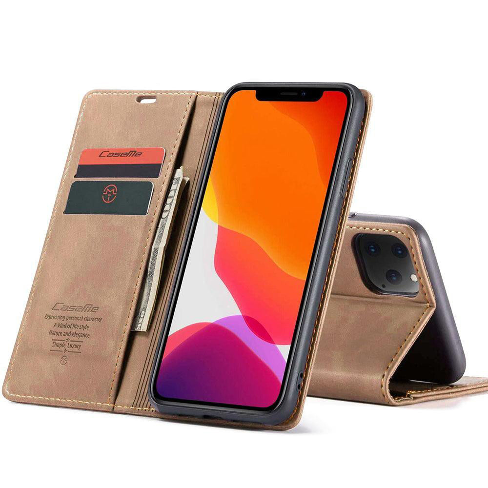 For iPhone 12 Pro 6.1" Case Magnetic Leather Wallet Card Flip Stand Cover-Black