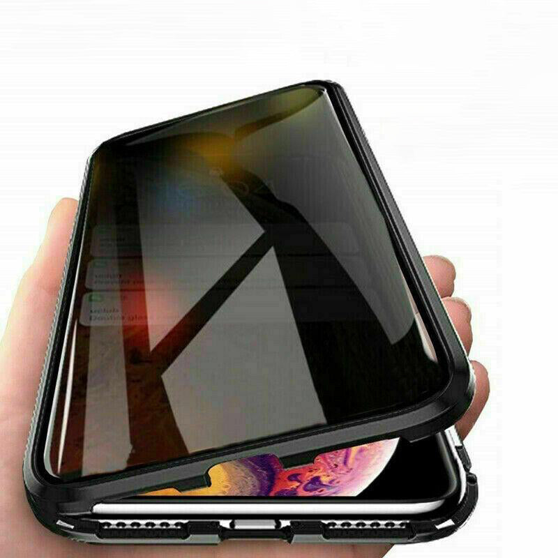 For iPhone 13 Pro Max Anti-Spy Case Magnetic Full Body 360 Tempered Glass Cover