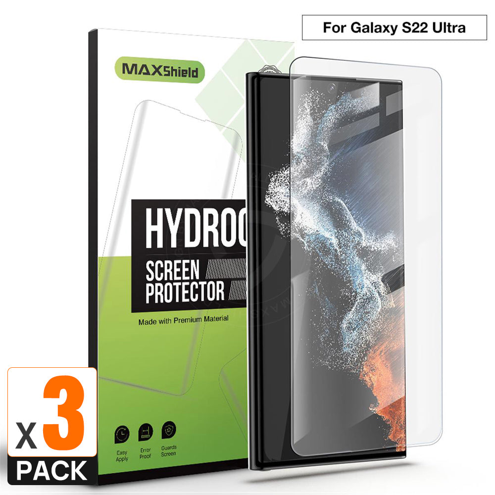 3X For Samsung Galaxy S22 Plus Ultra 5G Full Cover Hydrogel Screen Protector Film