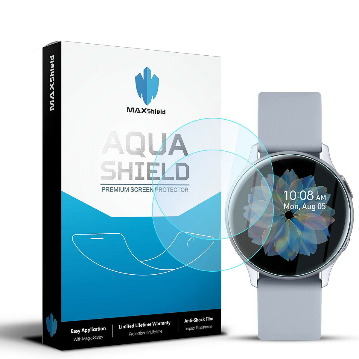Maxsheld Samsung Galaxy Watch Active Full Coverage Waterproof Screen Protector