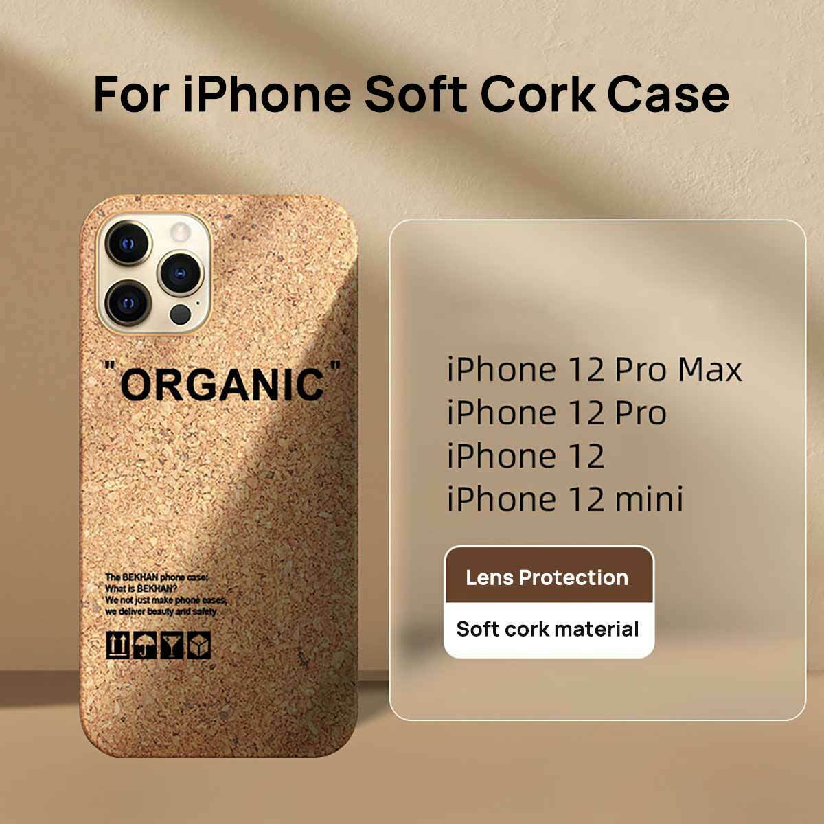 For Apple iPhone 12 Pro Max Shockproof Case Soft Cork Wood TPU Slim Hard Cover
