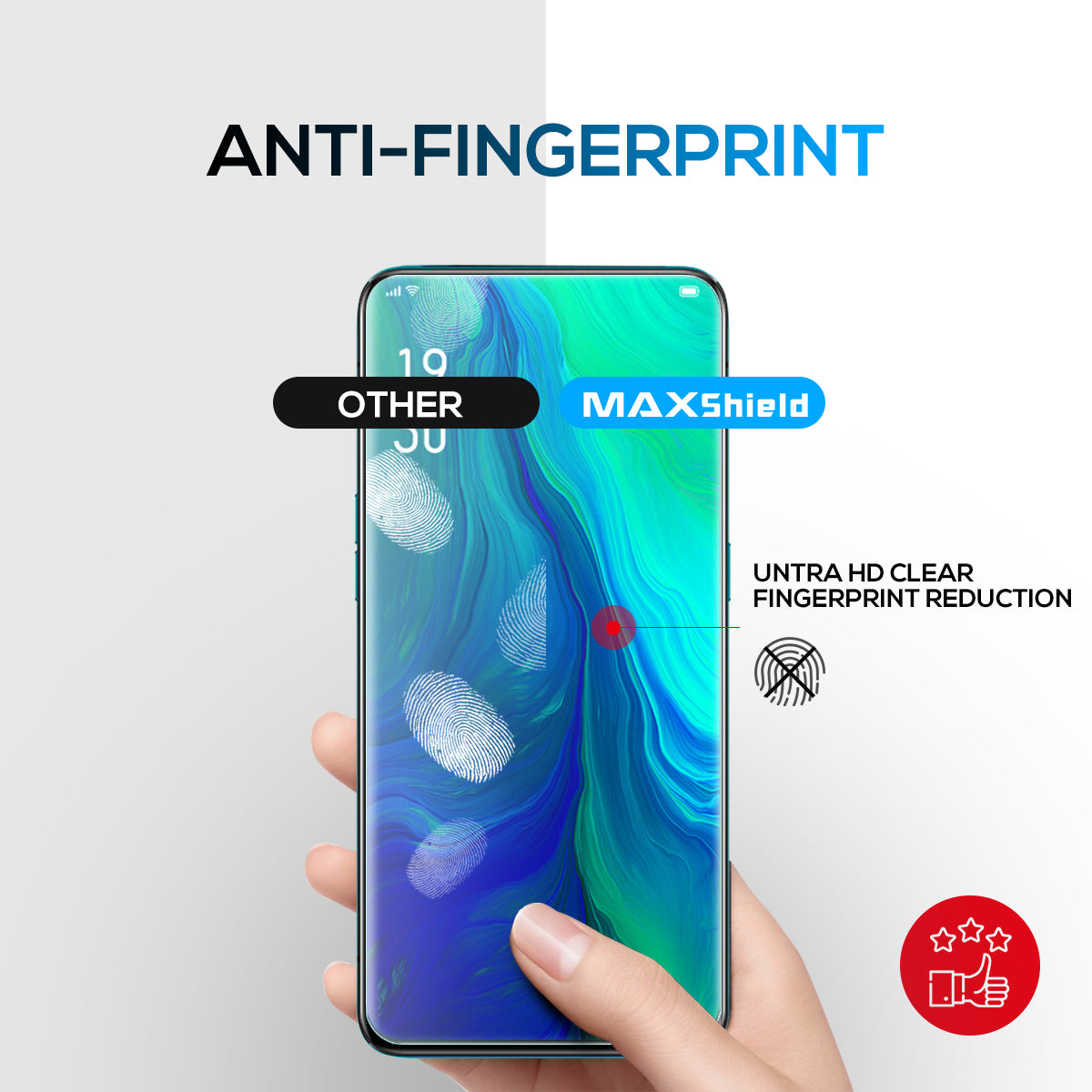 MAXSHIELD OPPO Reno 5G Full Adhesion Tempered Glass Screen Protector