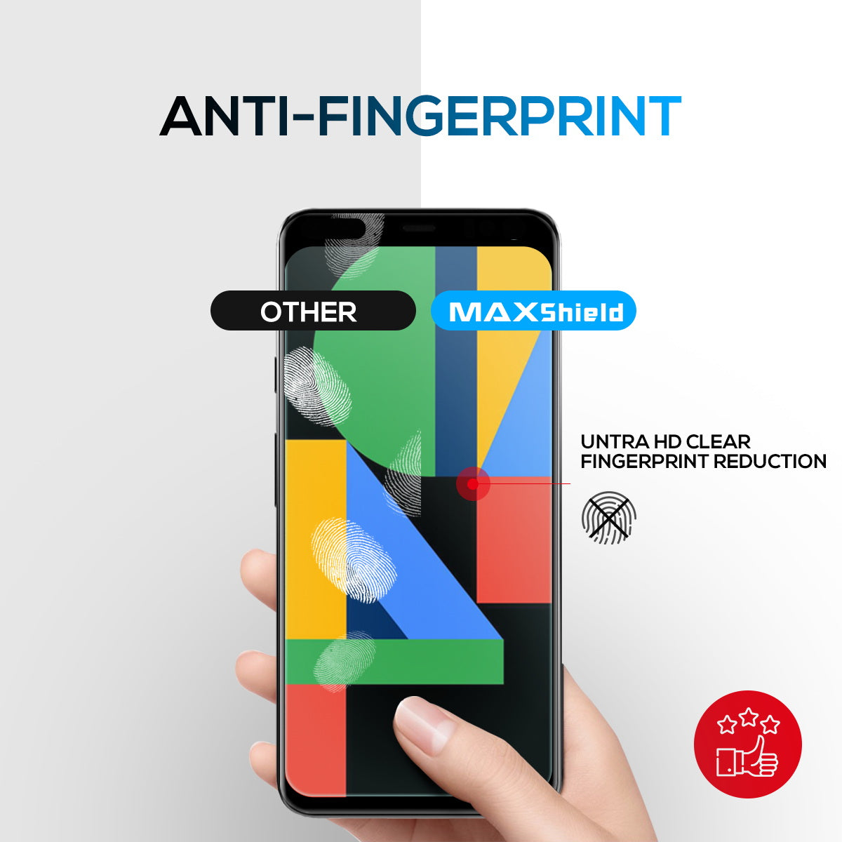 Google Pixel 4 XL MAXSHIELD Full Cover Premium Tempered Glass Screen Protector