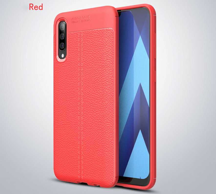 For Samsung A30 Luxury Ultra Slim Leather Rubber Shockproof Case Cover