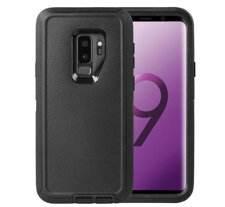 Samsung Galaxy S10+ Case Shockproof Hybrid Rubber Armor Rugged Cover-Dark Gray/Orange