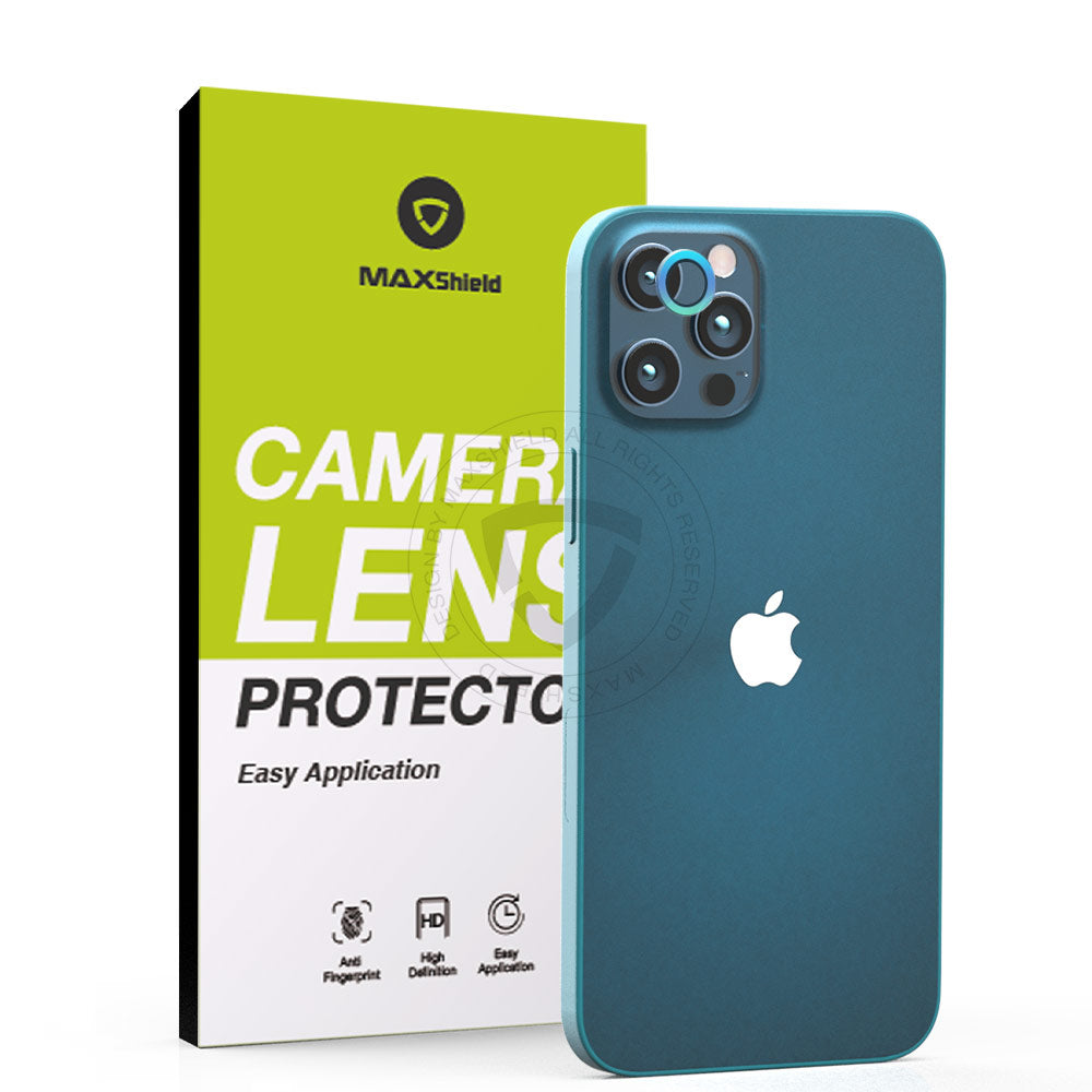 For Apple iPhone 12 Camera Lens Metal Ring Tempered Glass Protector