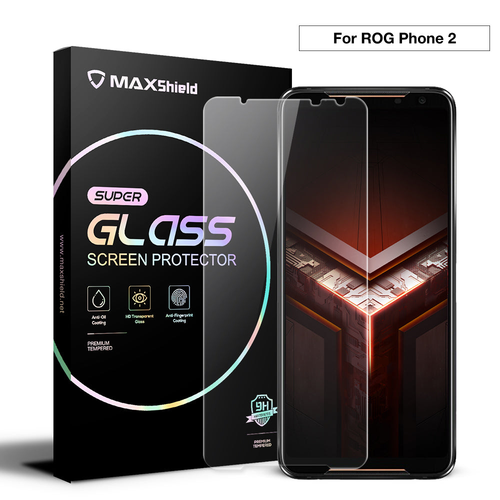 MAXSHIELD Screen Glass Tempered Glass Lens Protector FULL COVER For ASUS ROG 2