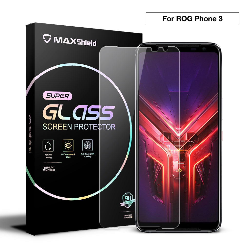 MAXSHIELD Screen Glass Tempered Glass Lens Protector FULL COVER For ASUS ROG 3