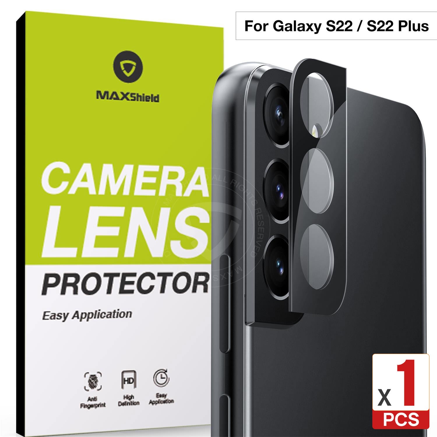 MAXSHIELD For Samsung Galaxy S22 Plus Ultra 5G Camera Lens Screen Glass Protector