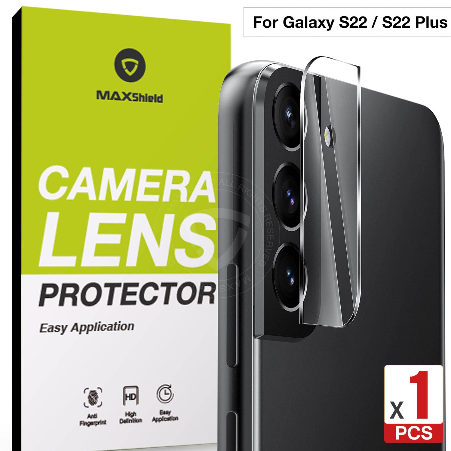 MAXSHIELD For Samsung Galaxy S22 Plus Ultra 5G Camera Lens Screen Glass Protector