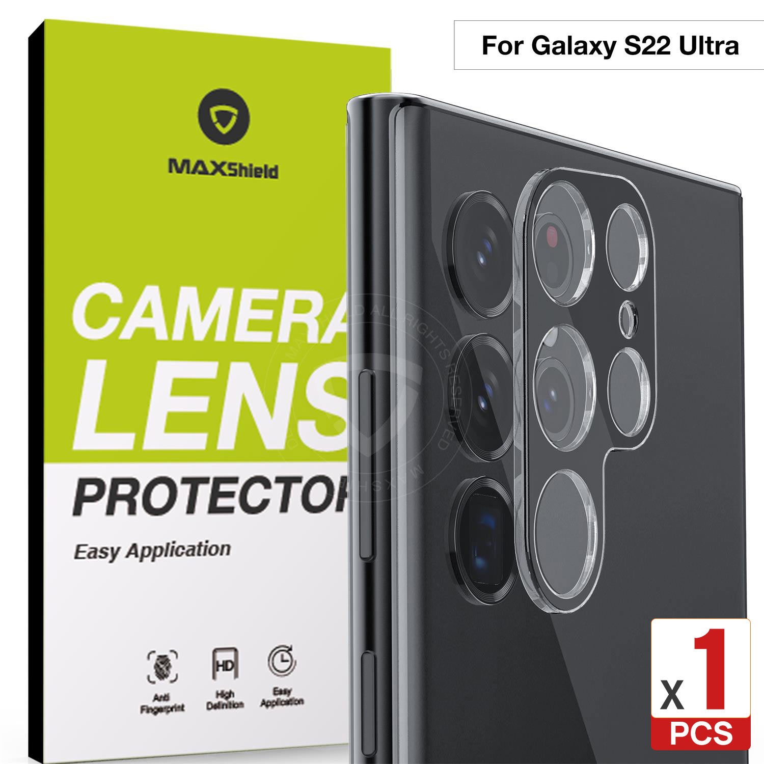 MAXSHIELD For Samsung Galaxy S22 Plus Ultra 5G Camera Lens Screen Glass Protector