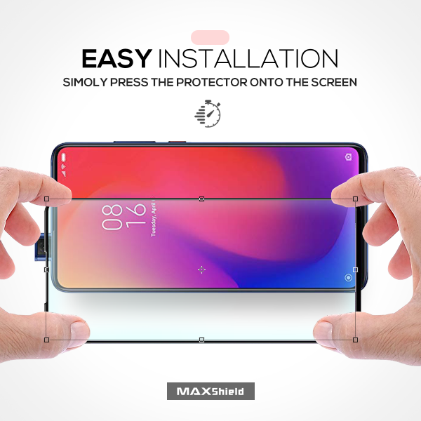 Xiaomi Mi 9T MAXSHIELD Full Cover Tempered Glass Screen Protector