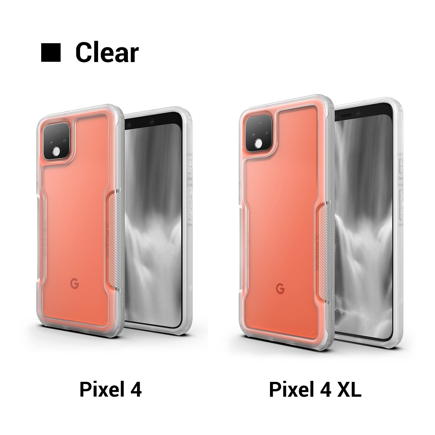 Pixel 4 Case MAXSHIELD Heavy Duty Shockproof Clear Slim Hybrid Cover