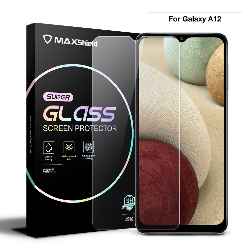 MAXSHIELD Tempered Glass Screen Protector For Galaxy A12